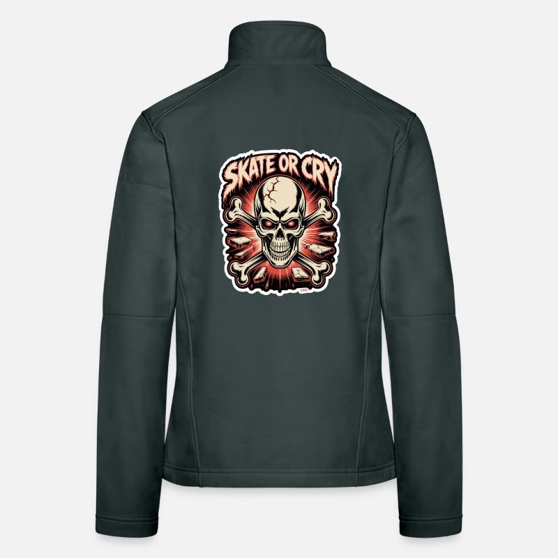 Skate- oder Cry-Skull-Tee-Design Frauen Softshelljacke