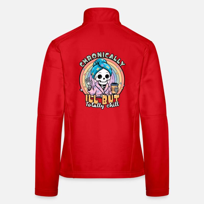 Fibromyalgie-Bewusstsein chronisch kranker Skelett - Frauen Softshelljacke - Rot