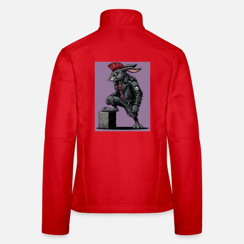 Heavy Metal Easter Bunny Rocker Easter Hardcore Bunny Women's Softshell Jacket