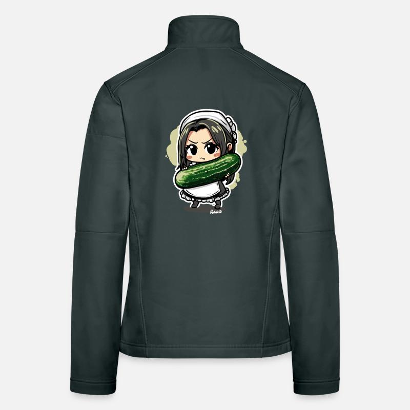 Charme de Servante Maniant le Concombre Veste en tissu softshell Femme