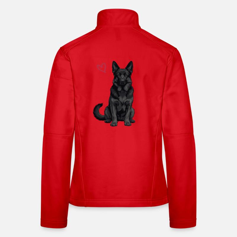 Schwarzer Deutscher Schäferhund Frauen Softshelljacke