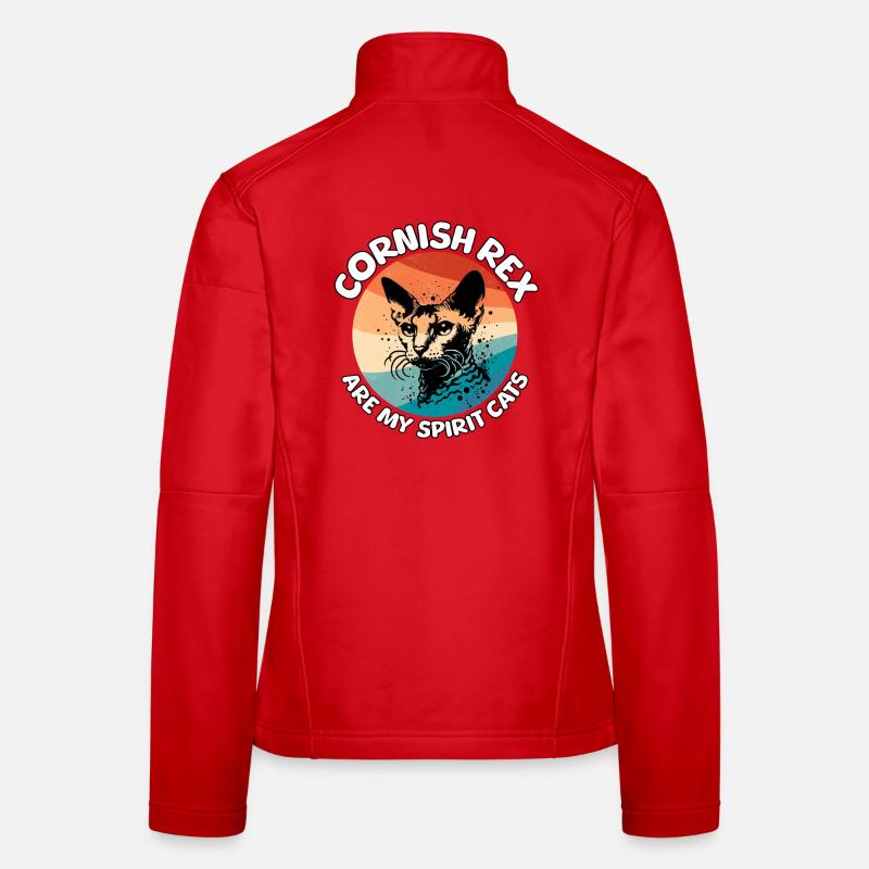 Diques drôles de Cornish Rex Cat Veste en tissu softshell Femme