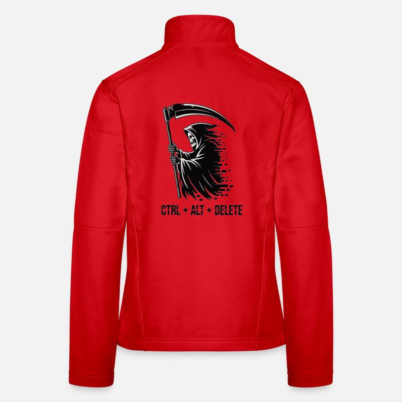 Ctrl Alt Delete Grim Reaper IT Humor Shirt Women's Softshell Jacket