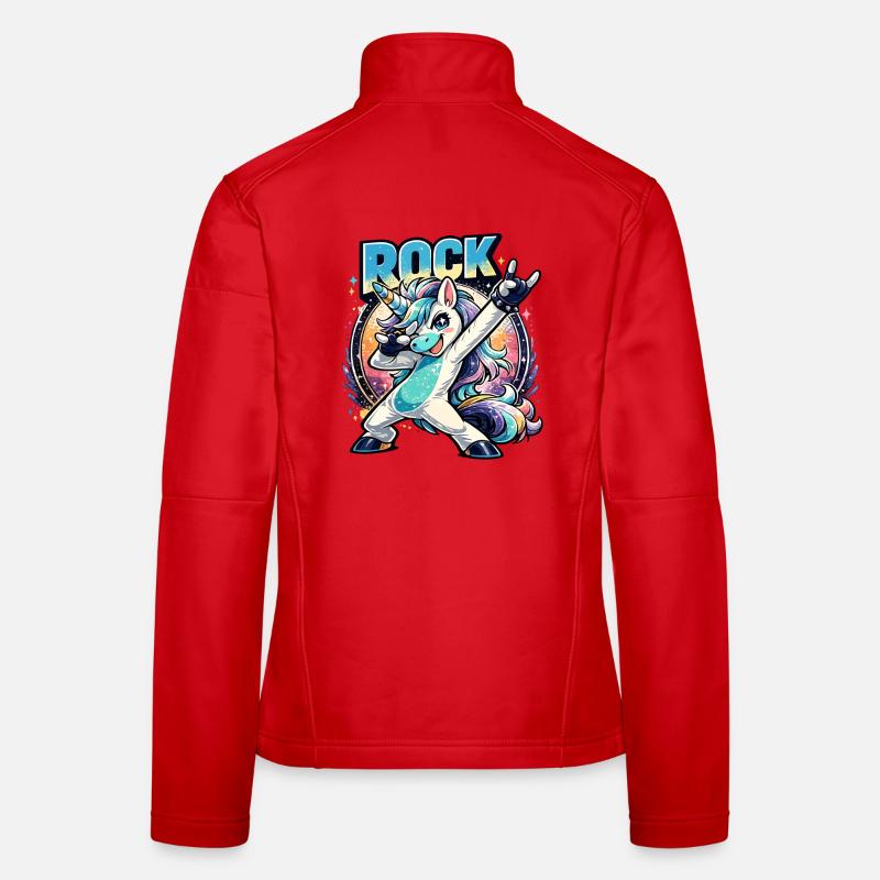 Rock Einhorn in Dabbing Pose mit Retro Vibes Frauen Softshelljacke