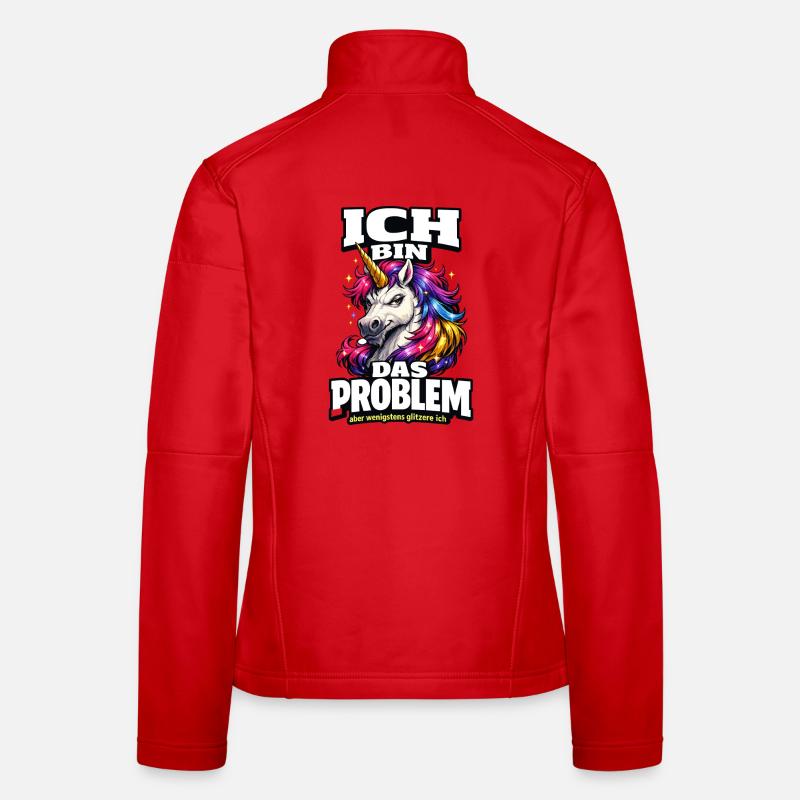 Ich bin das Problem Einhorn Spruch mit Glitzer Frauen Softshelljacke