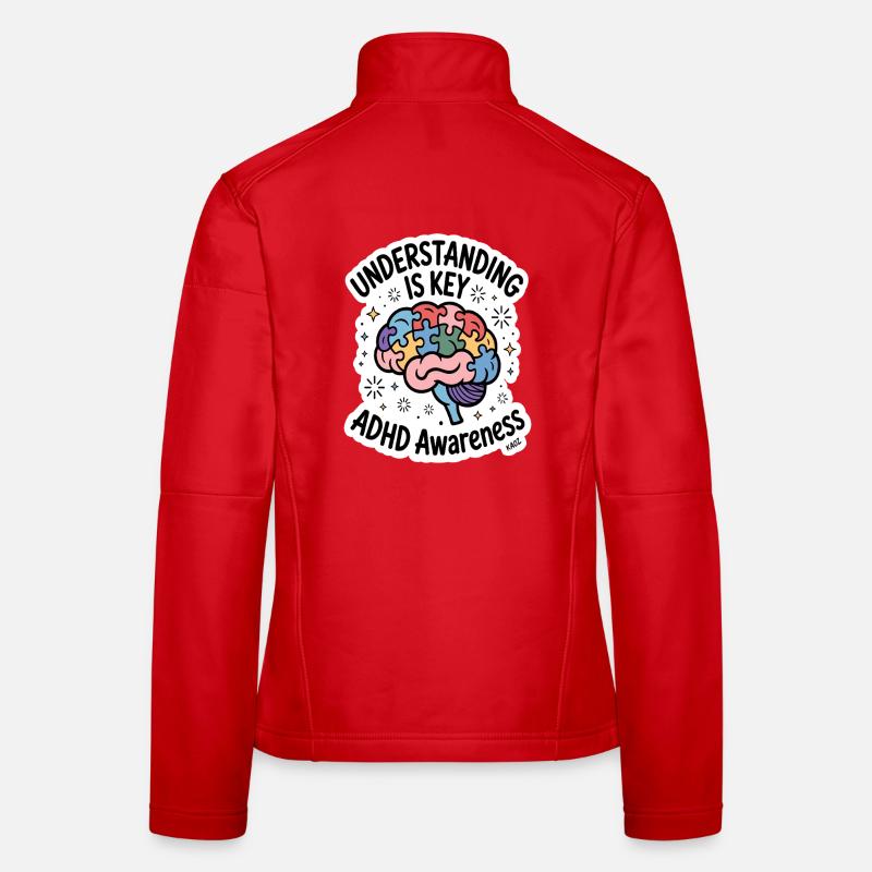 Puzzle Brain ADHD Awareness Women's Softshell Jacket