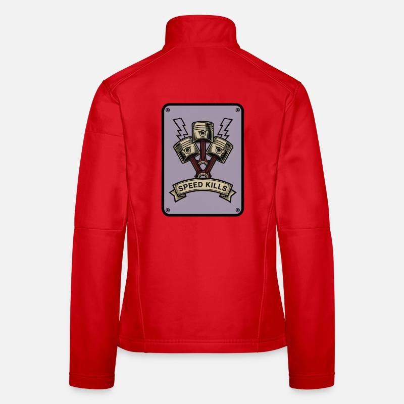 Motorcycle Biker V-Twin Motor Skull Skull Rocker Women's Softshell Jacket