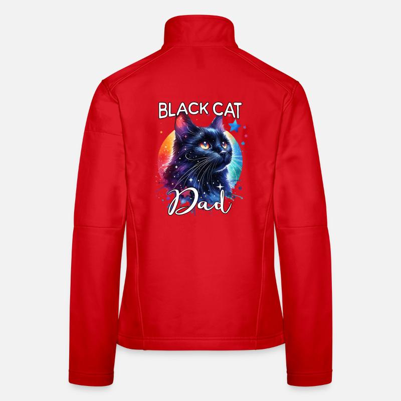 Black Cat Dad Women's Softshell Jacket