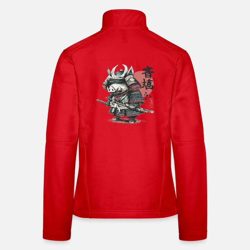 Wildschwein-Samurai in Rüstungskatana Frauen Softshelljacke