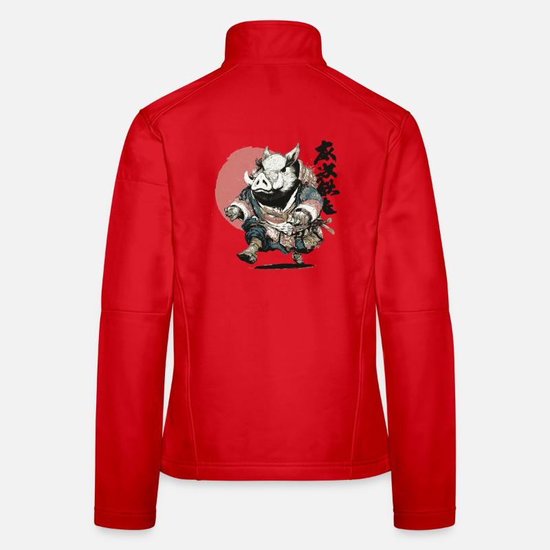 Boar Samurai in Ukiyo Armor Women's Softshell Jacket