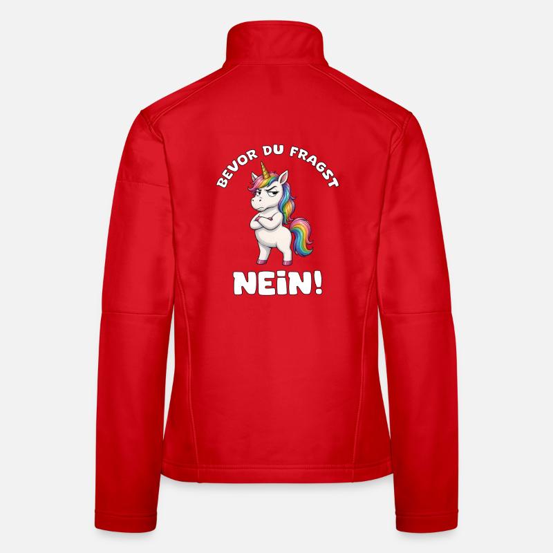 Bevor du fragst nein Einhorn Frauen Softshelljacke