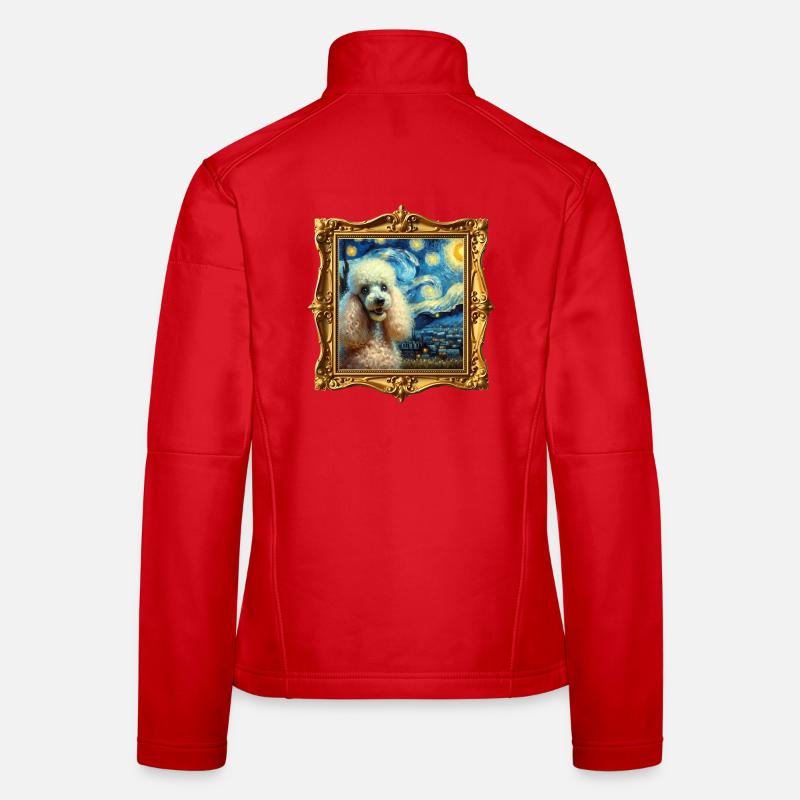 Nuit étoilée de caniche Veste en tissu softshell Femme