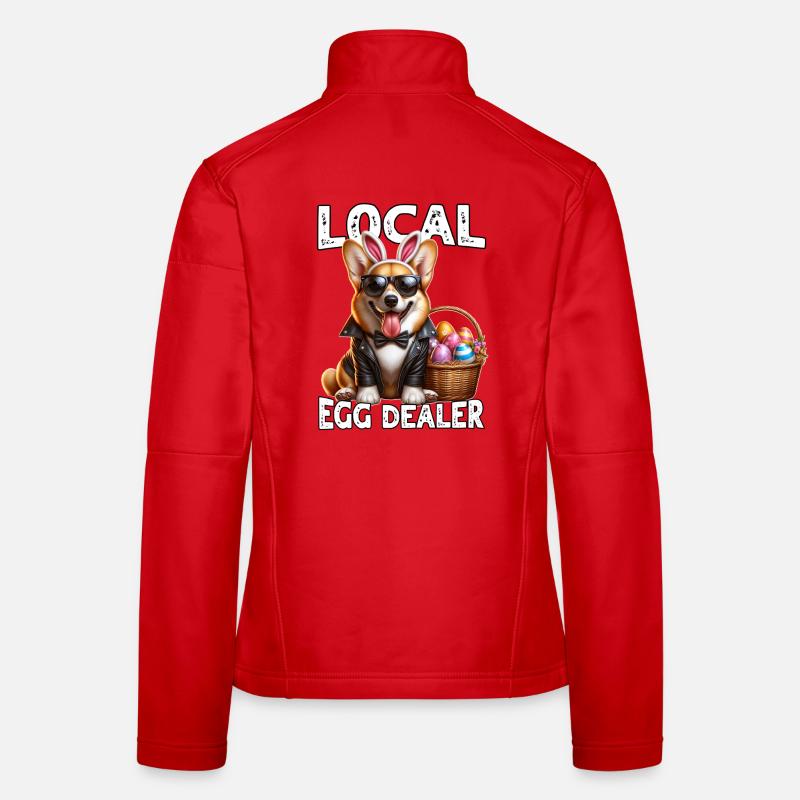 Marchand d’œufs de Corgi de Pâques Veste en tissu softshell Femme