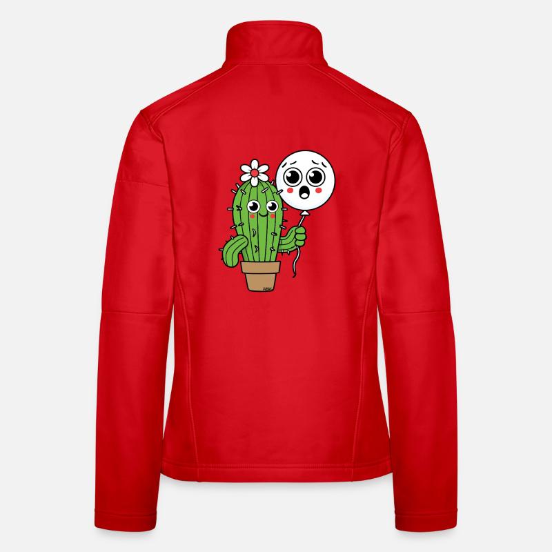 Cactus Buddy and Balloon Ghost Women's Softshell Jacket