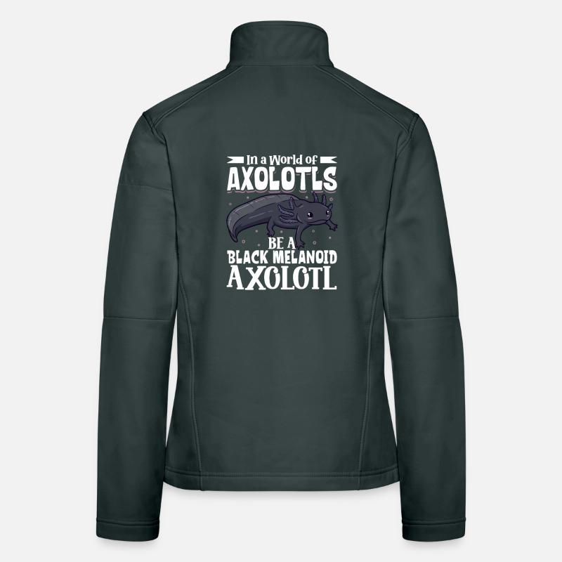Sei ein Black Melanoid Axolotl Frauen Softshelljacke