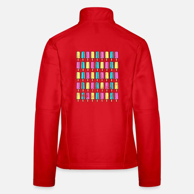 Eis mit Stiel Vintage Eiscreme Retro Sommer Design Frauen Softshelljacke
