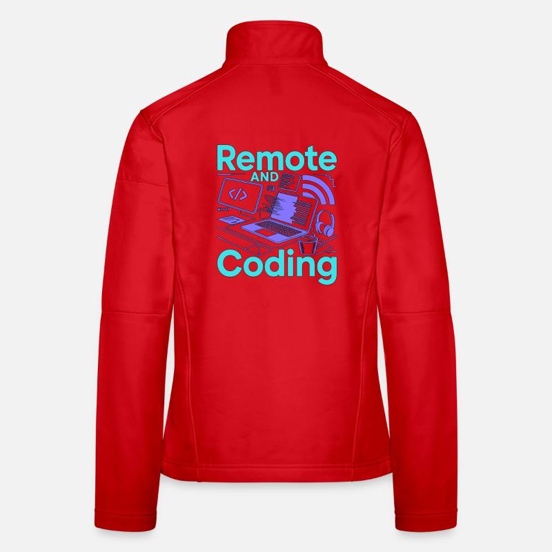 Développeur à distance et programmeur web en programmation web Veste en tissu softshell Femme
