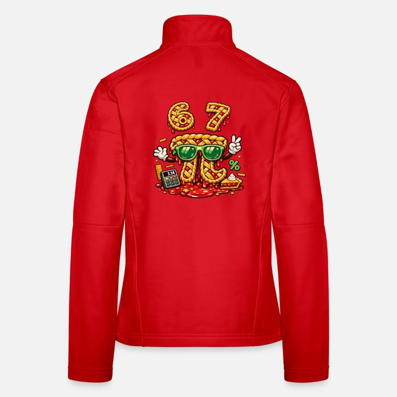 Pi Day 67 Birthday Math Cake Design Women's Softshell Jacket