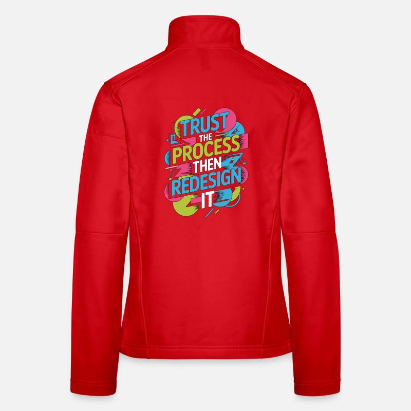 Confiance des designers UX/UI : le processus puis la conception d’applications Veste en tissu softshell Femme