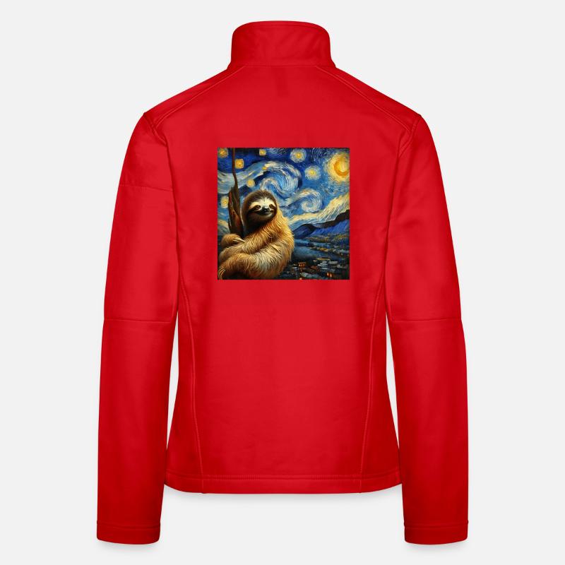 Sloth Starry Night Women's Softshell Jacket