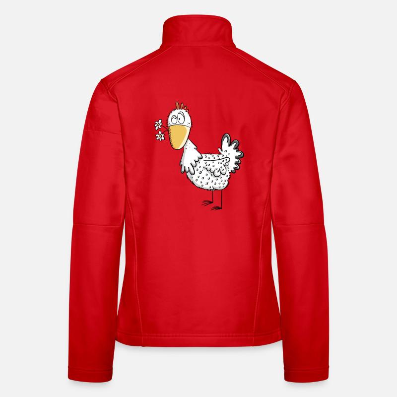Happy Henne mit Gänseblümchen I Huhn Comic Design Frauen Softshelljacke