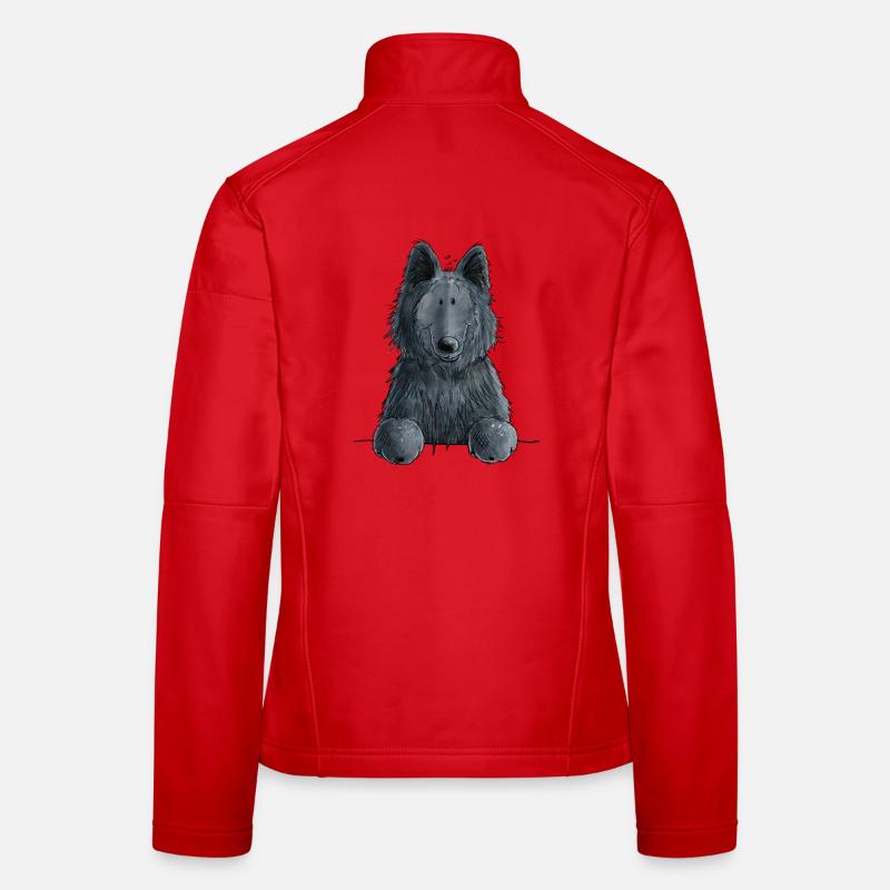 Happy Groenendael I Dog Head I Comic Women's Softshell Jacket