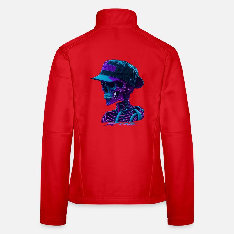 Skelett mit Kappe - Frauen Softshelljacke - Rot