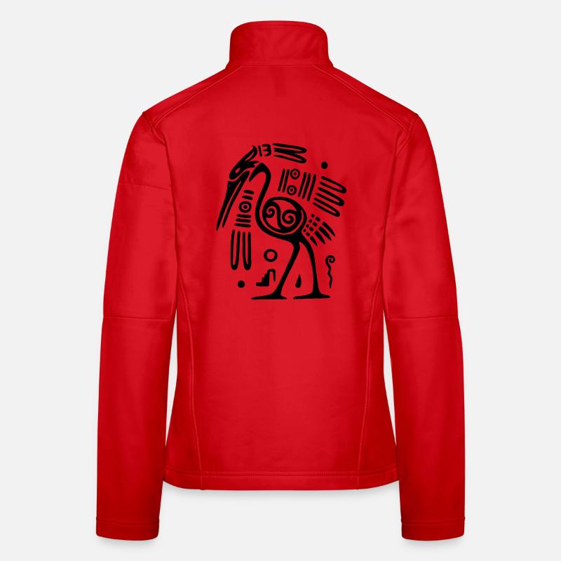 Schwarzer Totemvogel Frauen Softshelljacke