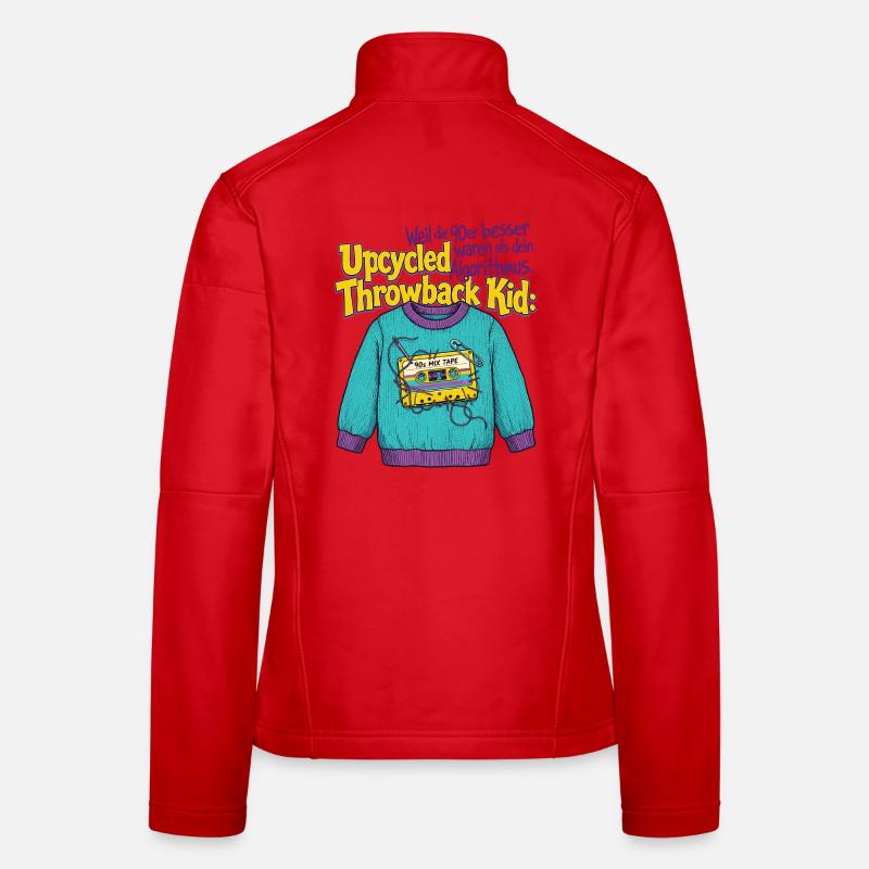 90er Upcycled Throwback Retro Kassette Frauen Softshelljacke