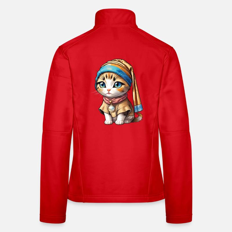 Kätzchen mit Perle Frauen Softshelljacke