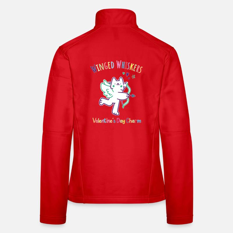 Moustaches ailées-Breloque de la Saint-Valentin Veste en tissu softshell Femme