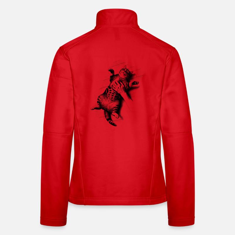 Cat gets belly rub Women's Softshell Jacket