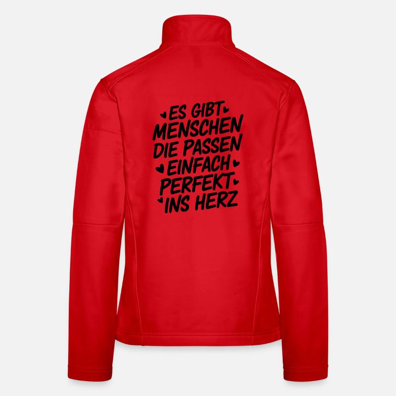 Menschen die passen einfach perfekt ins Herz - Frauen Softshelljacke - Rot