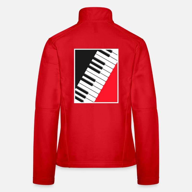 Art d’affiche clavier de piano Veste en tissu softshell Femme