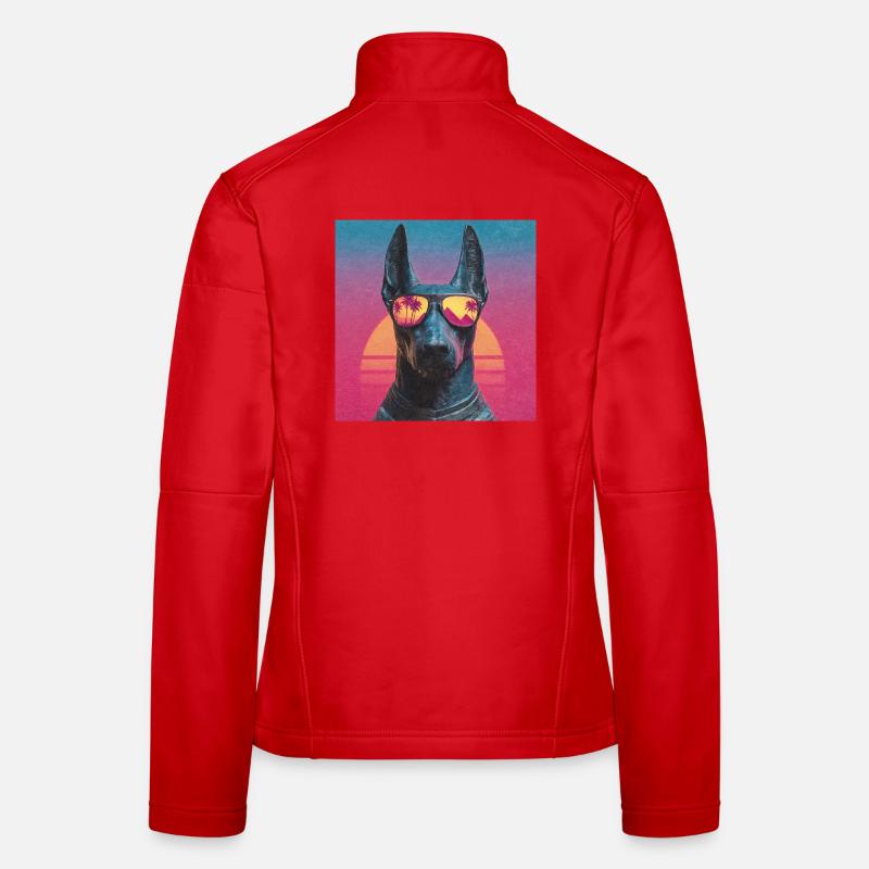 Anubis Synthwave - Gott auf Urlaub - Frauen Softshelljacke - Rot