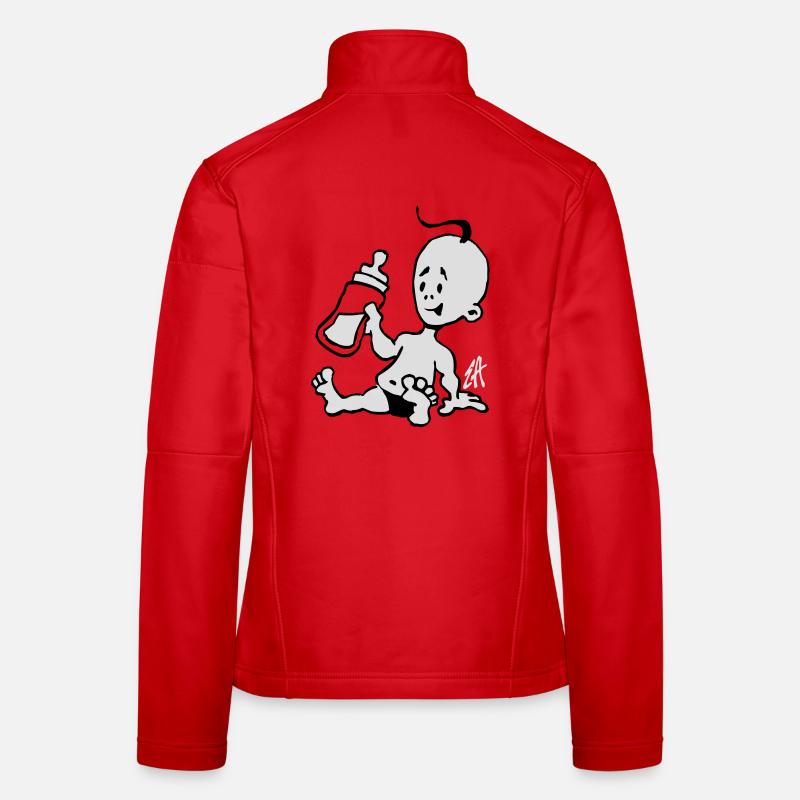 Baby mit einer Milchflasche Frauen Softshelljacke