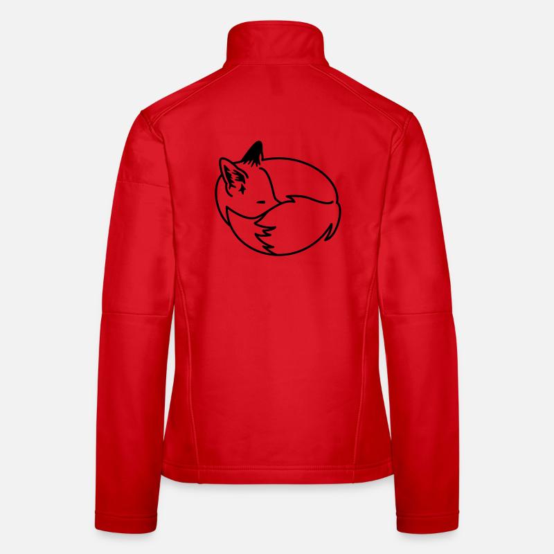 Fuchs eingekuschelt – Kawaii Fox Cartoon Design Frauen Softshelljacke