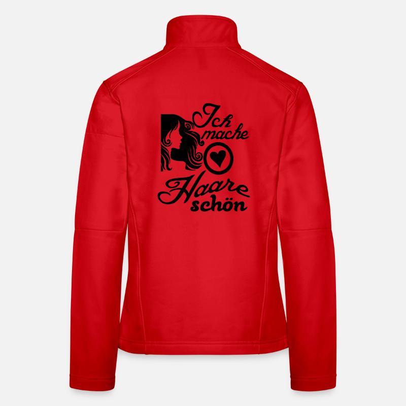 Ich mache Haare schön Friseur Spruch Geschenk - Frauen Softshelljacke - Rot