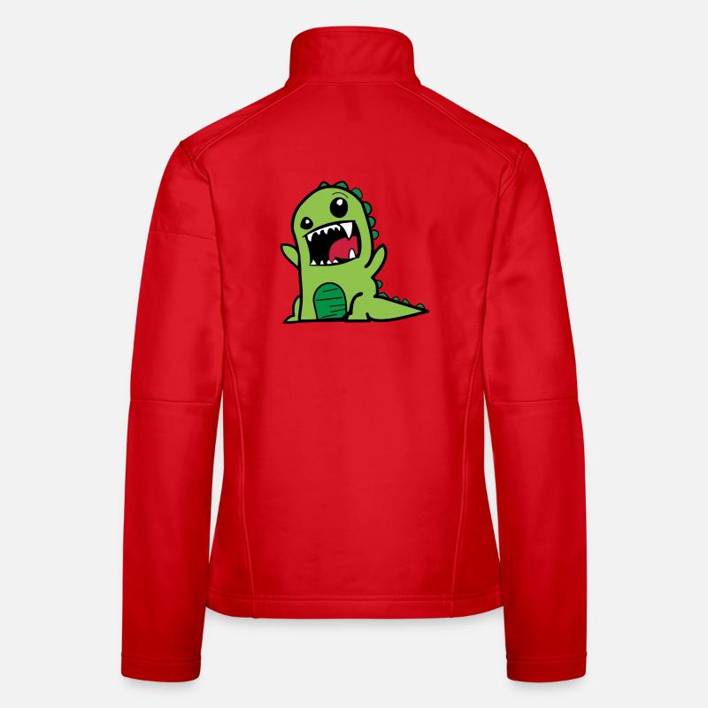 Dinosaurier T-Rex Comic Style Dino in grün Frauen Softshelljacke