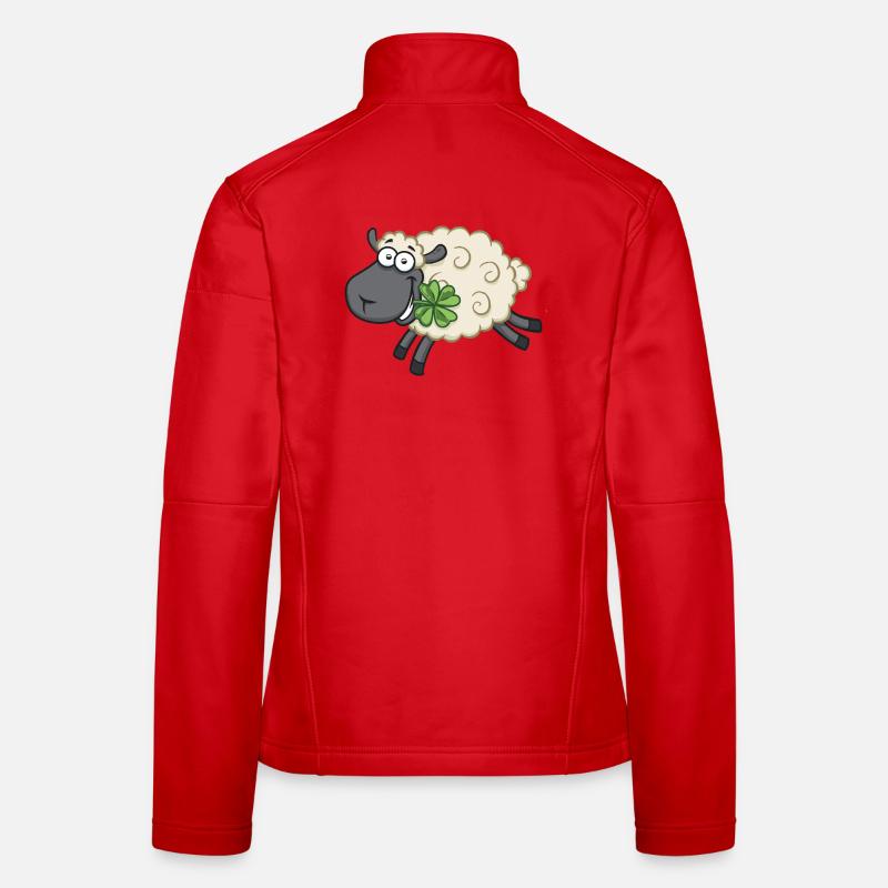 Lucky sheep lamb with shamrock - Lucky sheep - Women's Softshell Jacket - red