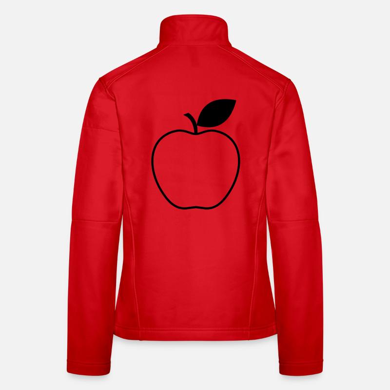 Pomme Fruit Fruit Végétarien Végétalien Idée Cadeau Veste en tissu softshell Femme