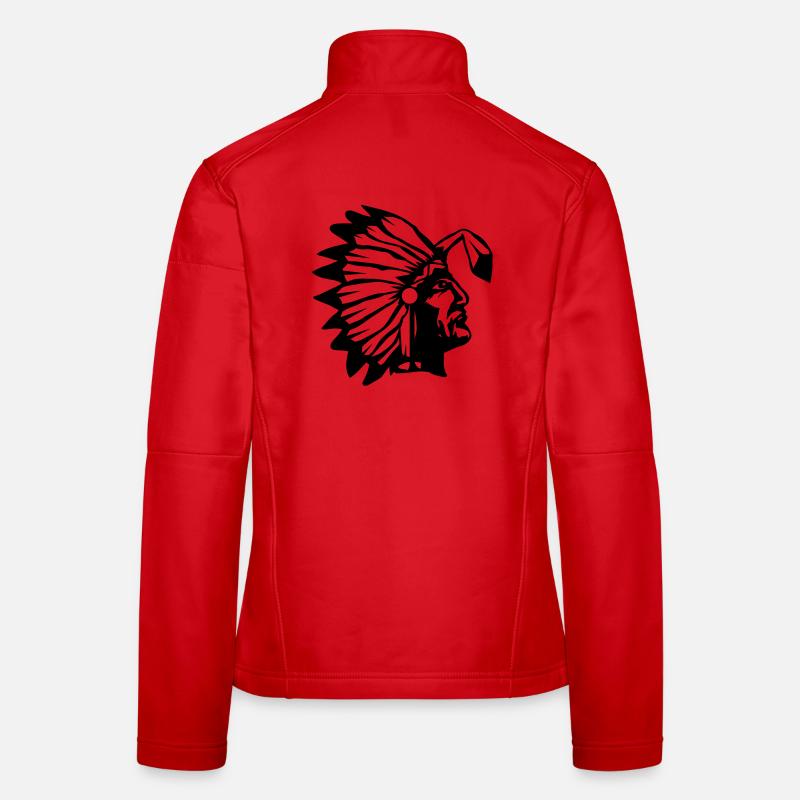 A chief with a buckled feather Women's Softshell Jacket