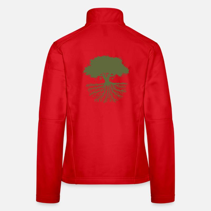 tree roots green - Frauen Softshelljacke - Rot