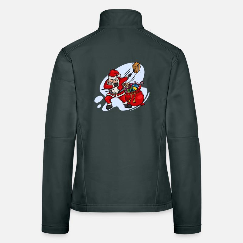 Doux Dab Dabbing Père Noël Noël Veste en tissu softshell Femme