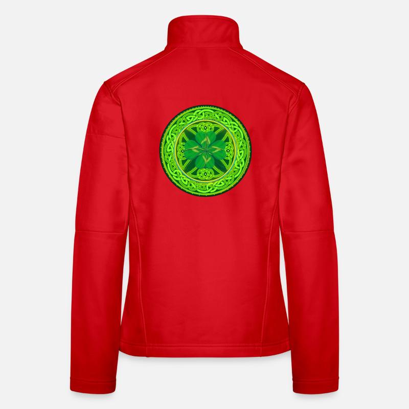 Celtic Four-Leaf Clover - Women's Softshell Jacket - red