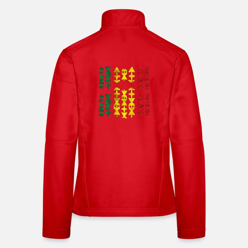 Indigenous Tribal Pattern Motifs Reggae Women's Softshell Jacket