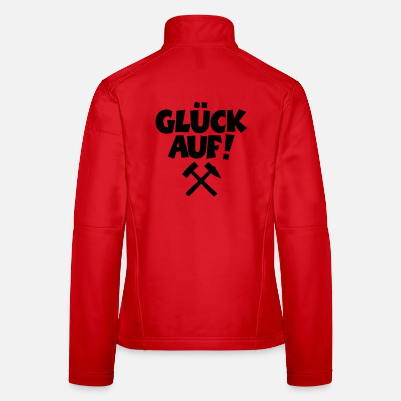 Glück auf mit Schlägel und Eisen Frauen Softshelljacke