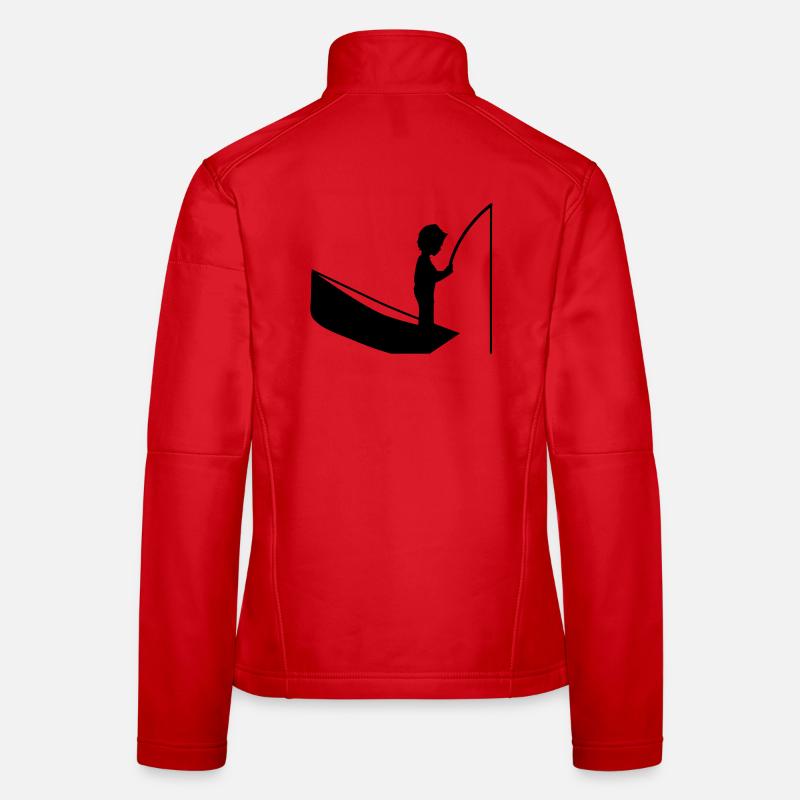 A boy with a fishing pole Women's Softshell Jacket