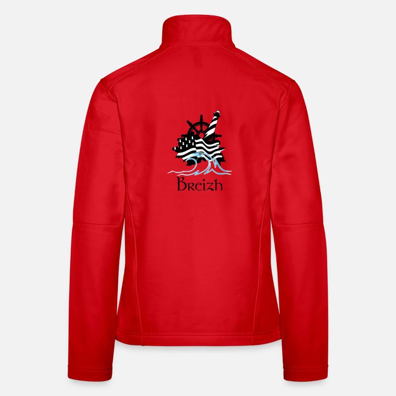 Lighthouse and Wave in Minimalist Style Women's Softshell Jacket