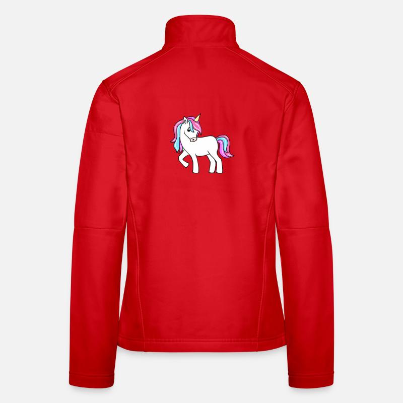 Licorne pastel à queue colorée Veste en tissu softshell Femme